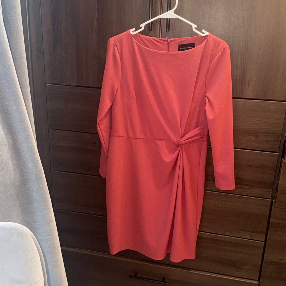 FLAWED Donna Morgan Long Sleeve Dress in Dusty Rose - Picture 2 of 10